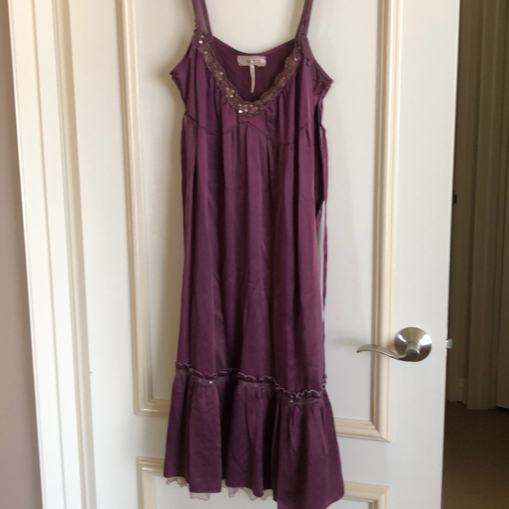 Free People raw silk slip boho midi dress 4